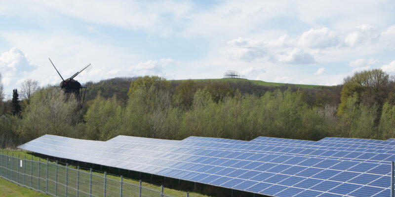 Solarmodule im Park