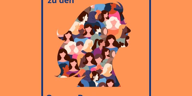 Grafik zum Orange Day. Silhouette einer Frau.