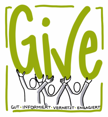 Logo der Servicestelle Bürgerschaftliches Engagement: Gut informiert - vernetzt engagiert (GIVE)